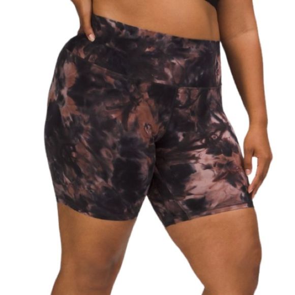 NWT Lululemon Align High Rise Shorts 8” Diamond Dye Pink Grey Plus Size 20 - Picture 1 of 15